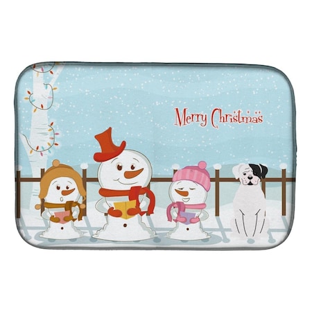 Carolines Treasures Merry Christmas Carolers White Boxer Cooper Dish Drying Mat BB2445DDM